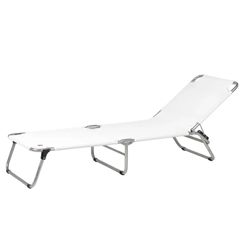 Billig Amigo solsäng vit aluminium/textilene